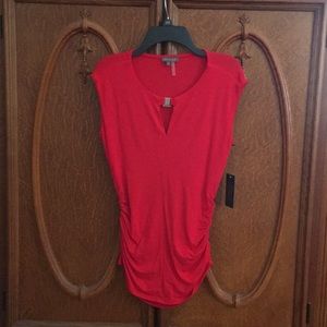 Vince Camuto Ruched Keyhole Blouse